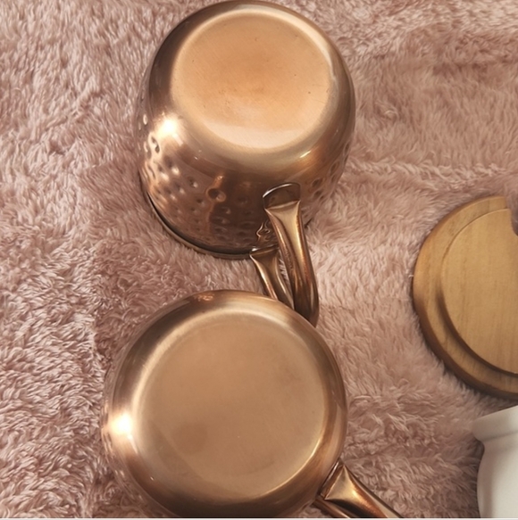 New Hearth & Hand Stoneware Honey Pot Two Moscow Mule Cups Copper - Picture 6 of 10